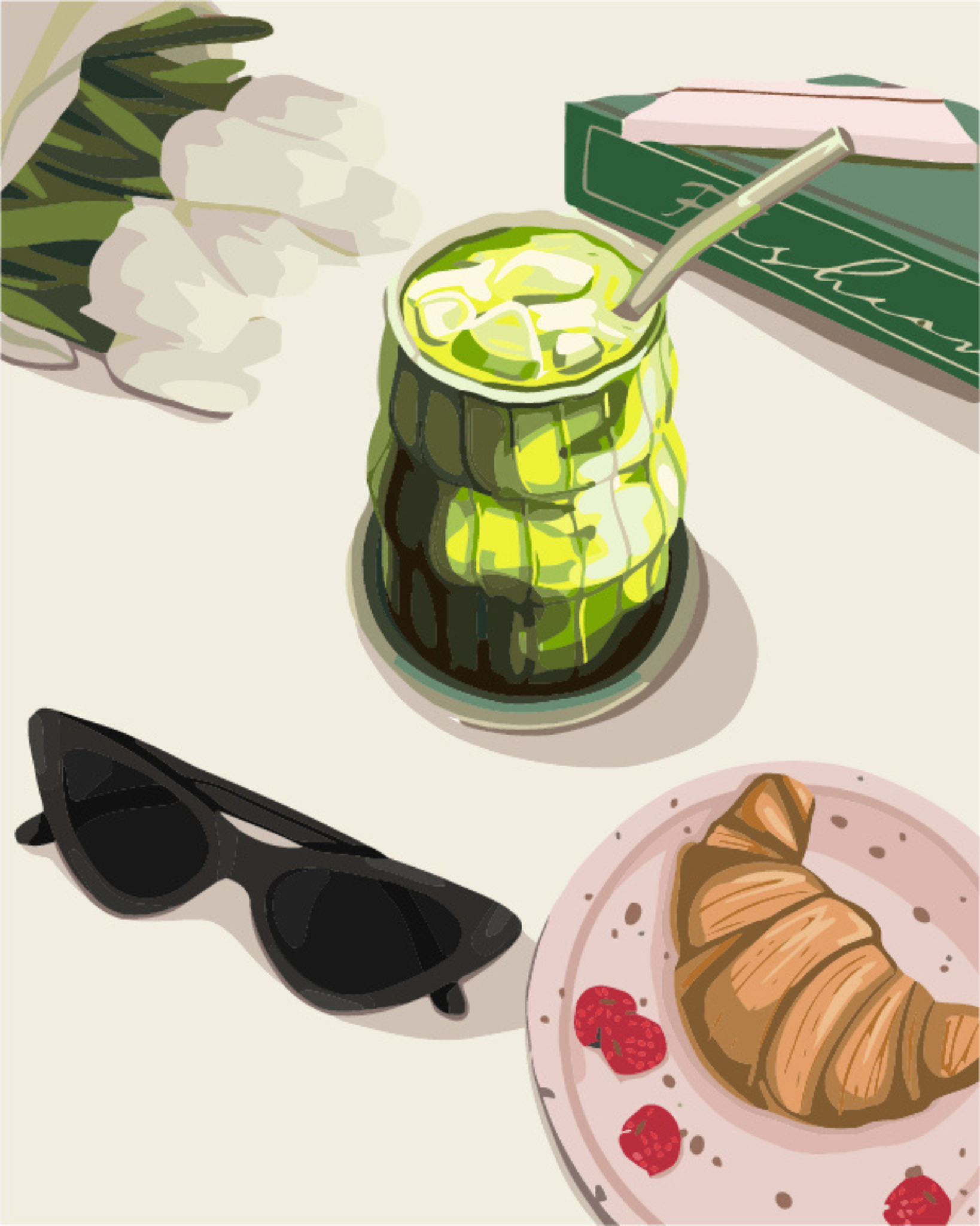 DIY Malen nach Zahlen Set - Iced Matcha Latte