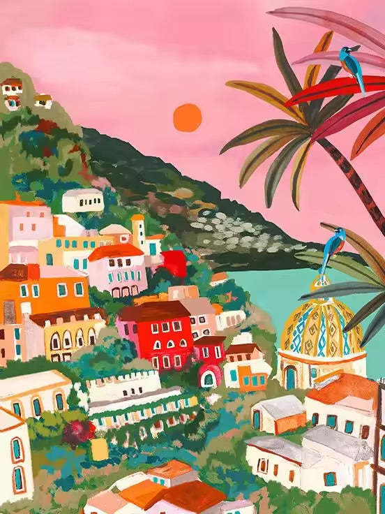 DIY Malen nach Zahlen Set - Sunset Over City