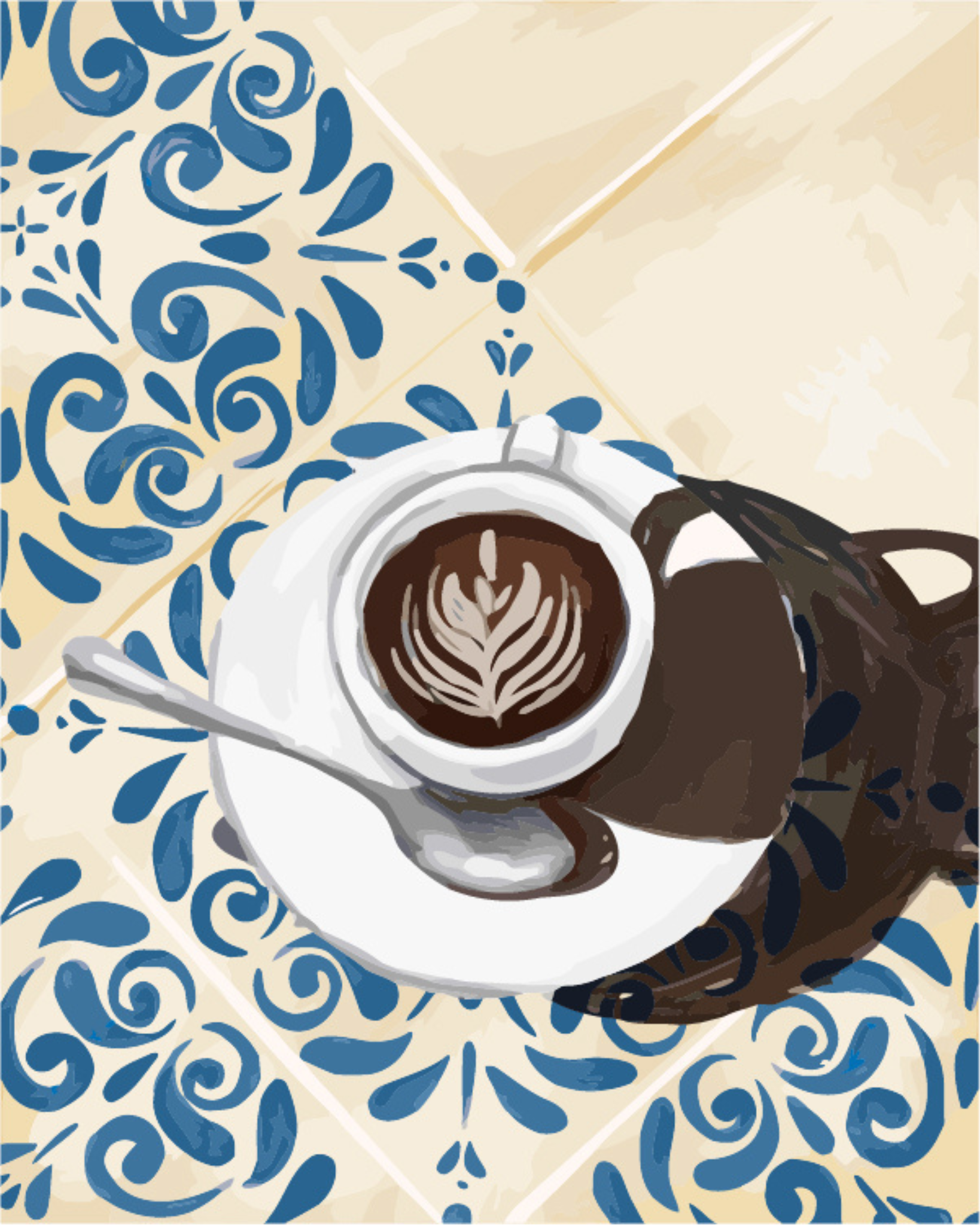 DIY Malen nach Zahlen Set - Espresso