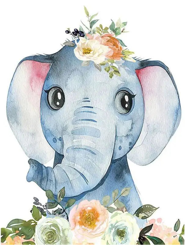 DIY Malen nach Zahlen Set - Baby Elephant