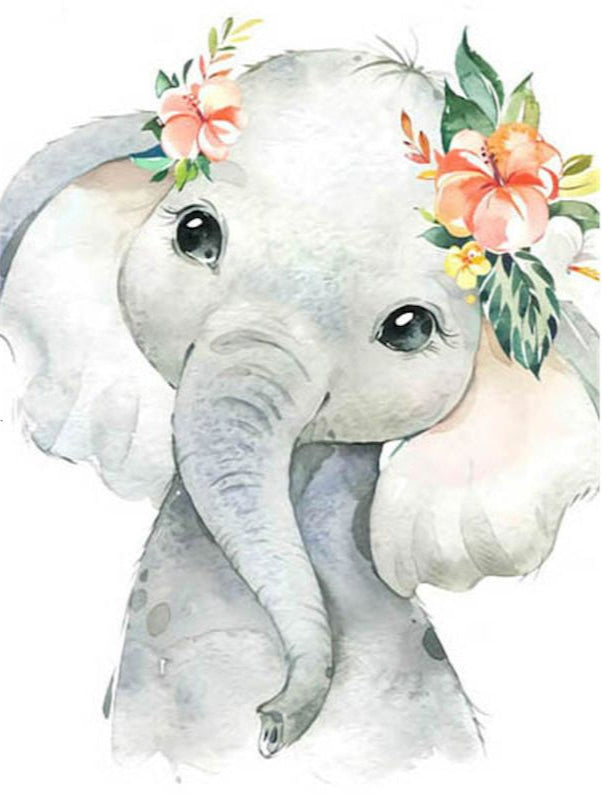 DIY Malen nach Zahlen Set - Little Elephant