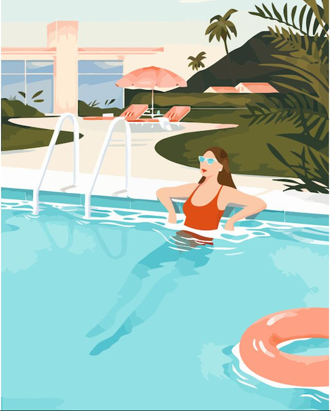 DIY Malen nach Zahlen Set - Pool Days