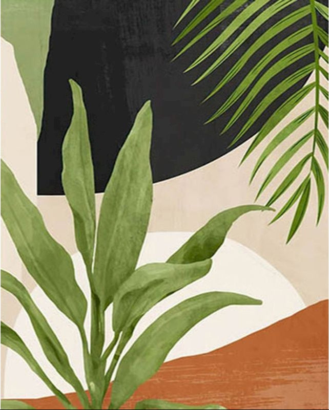 DIY Malen nach Zahlen Set - Abstract Leaves